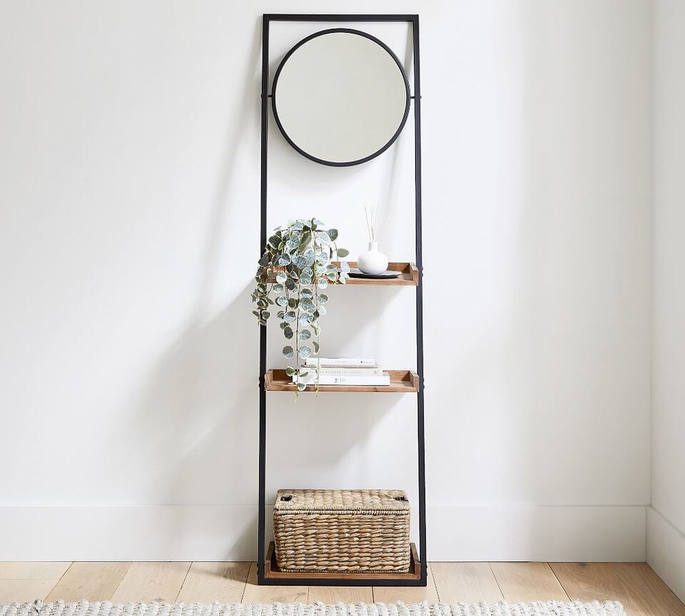 Trenton Ladder Shelf with Mirror Pottery Barn Australia
